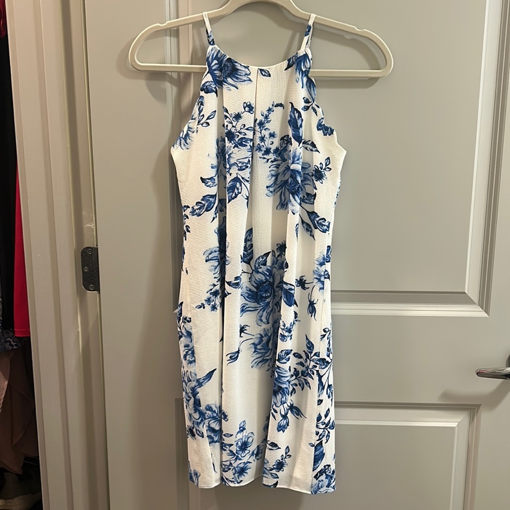 Blue Floral Print Dress